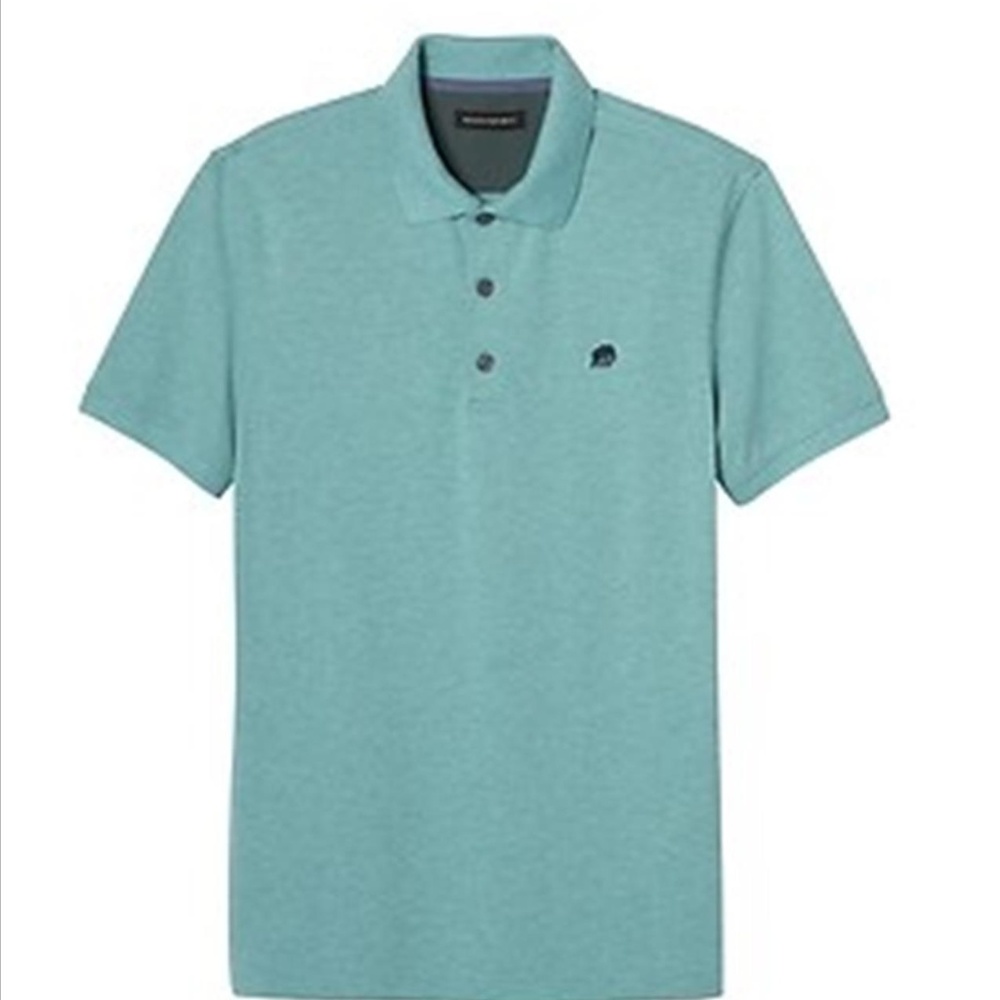 Banana Republic Solid Pique Polo  Teal Ocean
